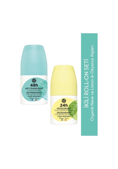 Yves Rocher Fresh Etkili İkili Roll-on Deodorant Paketi 48 Saat Ve 24 Saat Koruma 50 Ml