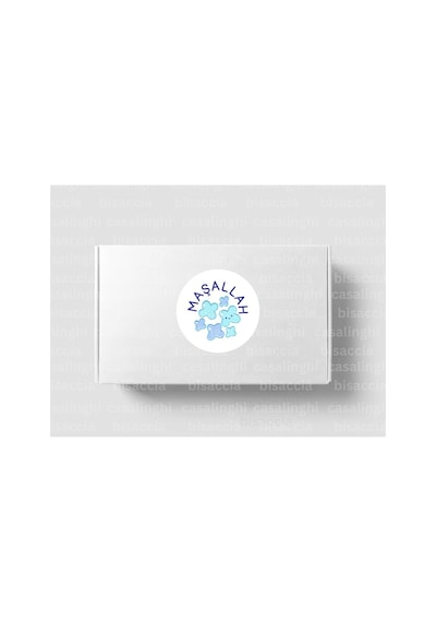 Maşallah Etiketi Erkek Bebek Nazar Boncuğu Sevimli Yuvarlak Mat Sticker 3 Cm 95 Adet Çok Renkli