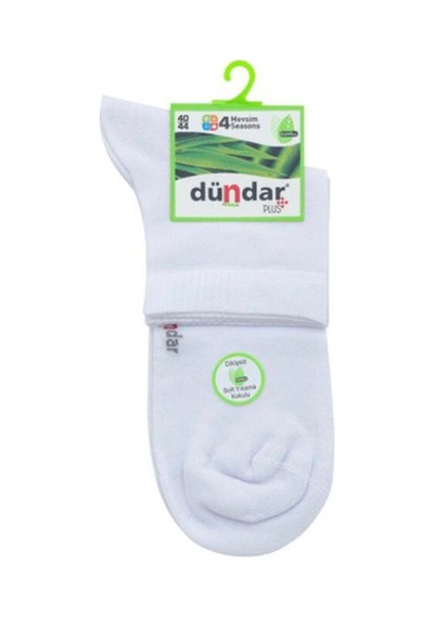 Dündar Erkek Bambu Dikişsiz Yarım Konç Çorap 6'lı Beyaz Beyaz