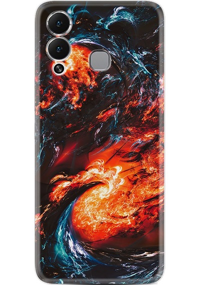 Infinix Hot 12 Play Kılıf Silikon Desen Özel Seri Fire Wave 1765