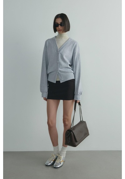 Suud Collection Gri Kenny Basic Hırka
