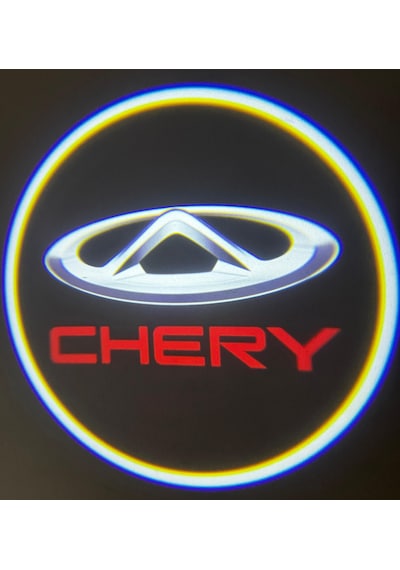 Chery Araçlar İçin Mesafe Sensörlü Fotoselli Pilli Yapıştırmalı Kapı Altı Led Logo