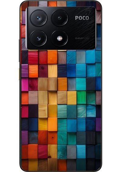 Poco X6 Pro Uyumlu Gökkuşağı Duvarı Baskılı Silikon Kılıf Renkli