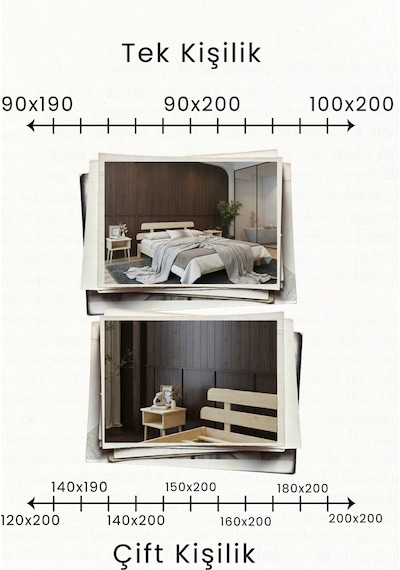 Renazzo Lotus New Masif Ahşap Karyola Ve 2 Adet Komodin Vernik 140x200 Vernik - 140 X 200