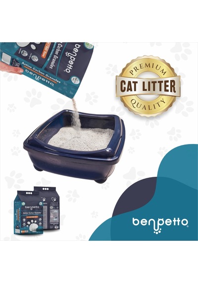 Benpetto A250 Aktif Karbonlu Topaklaşan İnce Bentonit Kedi Kumu 10 L