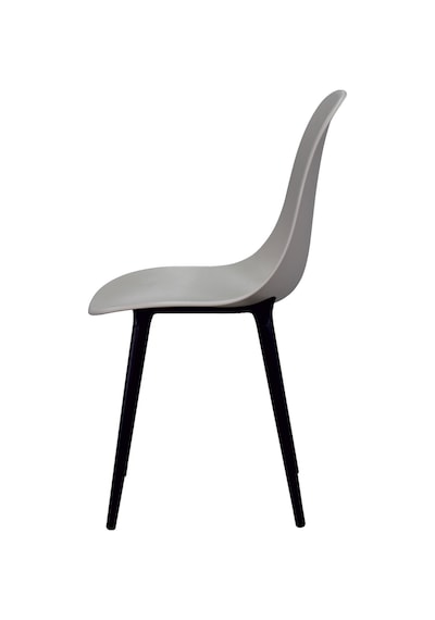 Vilinze Eames Siyah Ahşap Ayak Plastik Gri Sandalye Eames-beyaz Gri - Siyah