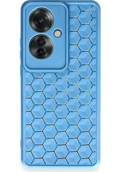 Uryport Oppo Reno 11f Kılıf Petek Silikon Kapak - Mavi