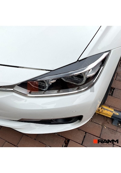 Bmw F30 Far Kaşı Sağ + Sol - Parlak Karbon