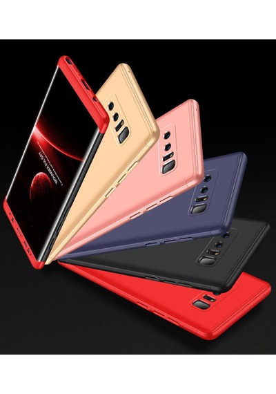Galaxy Note 8 Kılıf Zore Ays Kapak Siyah-Kırmızı