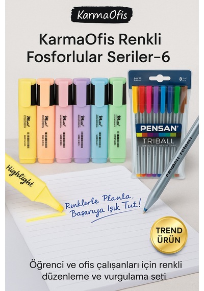 Ders Çalışmayı Sevenler Serisi-6 Çok Renkli