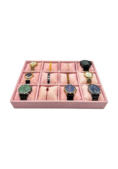 Saat Ve Bileklik Tablası 12 Li Pembe