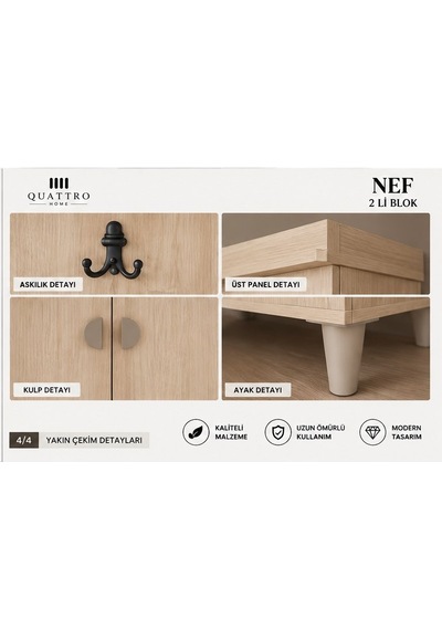 Nef Vestiyer Portmanto Ahşap