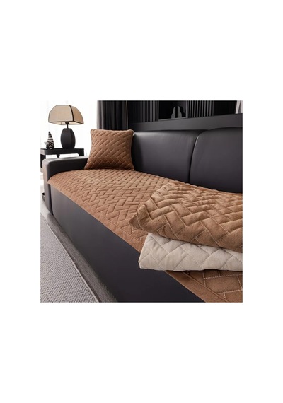 Kaymaz Taban Kapitone Koltuk Örtüsü Çekyat Koruyucu 70x190 Cm Kahve Kahverengi