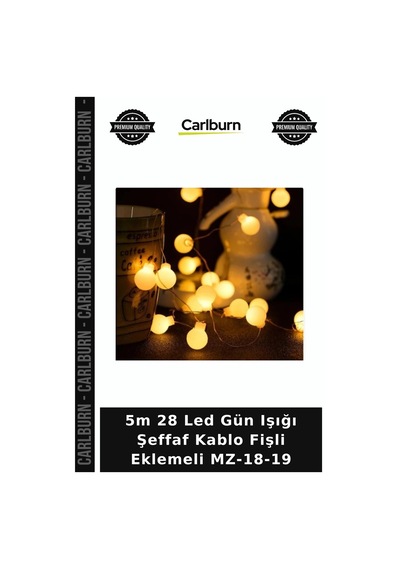 5m 28 Led Gün Işığı Şeffaf Kablo Fişli Eklemeli Mz-18-19 Bahçe Gece Kutlama