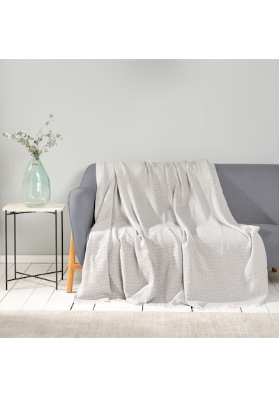 Karaca Home Bety Tek Kişilik Tv Battaniyesi Koltuk Örtüsü 170 x 210 CM Gri