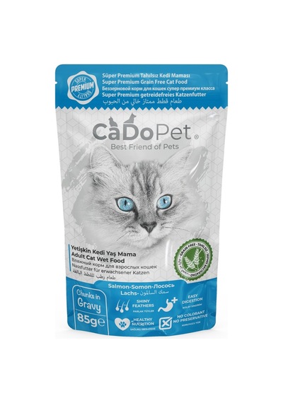 Cadopet Somon Etli Yetişkin Pouch Yaş Mama Grain Free 85 G
