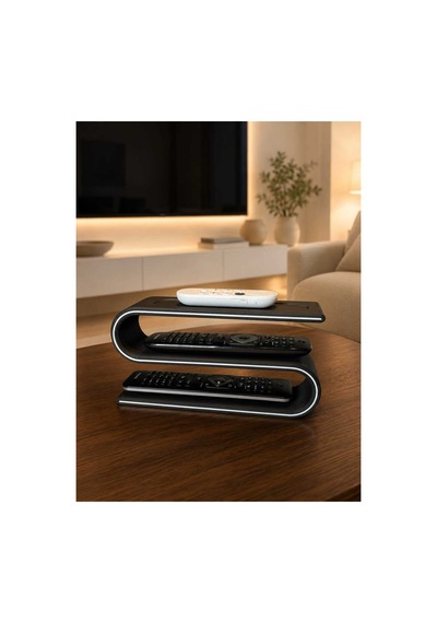 Modern Tasarım 3 Bölmeli Çok Amaçlı Tv Kumandalık Siyah Düzenleyici Organizer 25x13x6.5 Cm