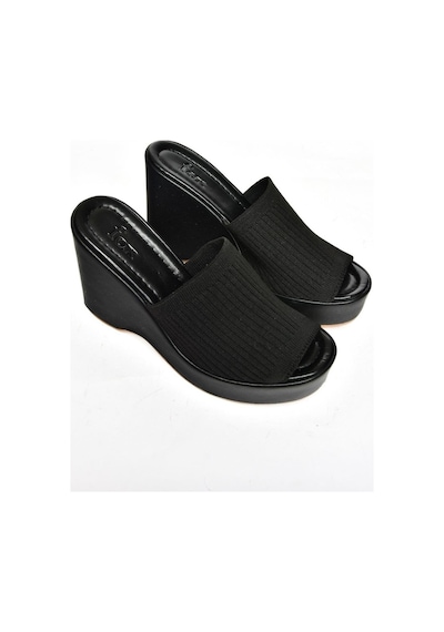 Fox Shoes S250460104 Siyah Triko Kumaş Dolgu Tabanlı Kadın Terlik Siyah Fox Shoes S250460104 Siyah Triko Kumaş Dolgu Tabanlı Kadın Terlik Siyah