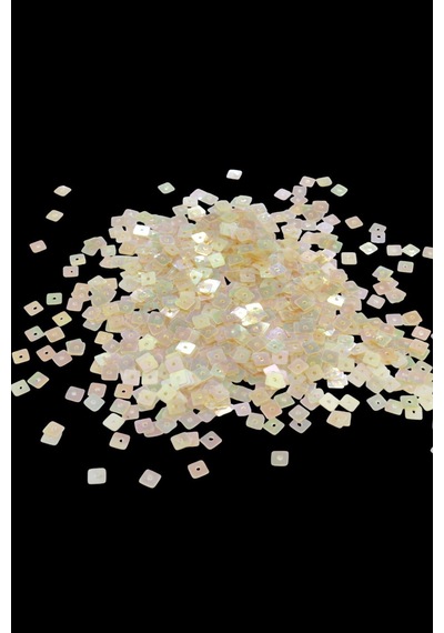 Sarı Janjan 6x6 Mm Kare Ortadan Delikli Pul Payet 20 Gr Tülbent, Oya, Havlu Malzemesi