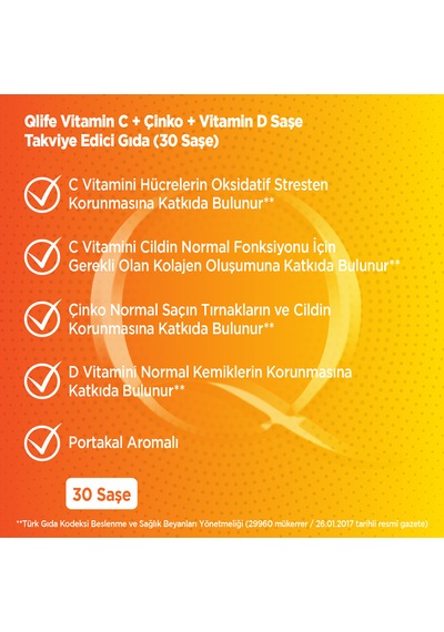 Vitamin C Plus - C Vitamini Ve Çinko Ve D Vitamini 30 Şase