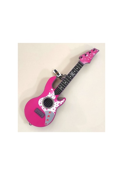 4 Telli Pembe Elektro Oyuncak Gitar Müzik Arkadaşım Çocuk Gitarı 50 Cm.