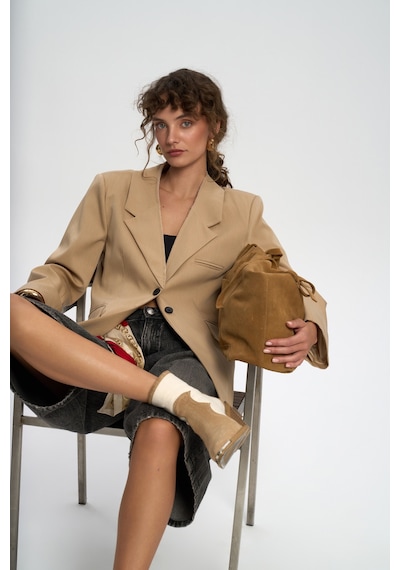 Mai Studios Co. Volda Yaka Detay Vizon Blazer VIZON