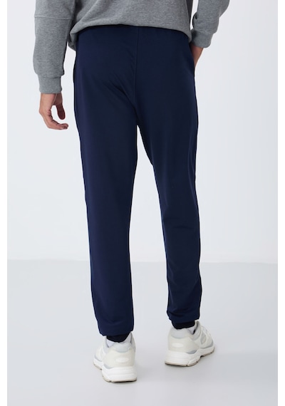 Tommy Life İndigo Klasik Cepli Standart Kalıp Manşetli Erkek Eşofman Alt - 84652 İndigo