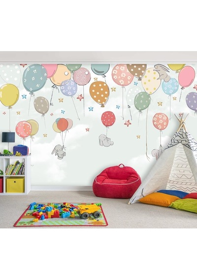 Renkli Balonlar Ve Tavşanlar