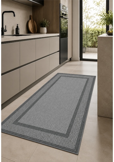 Modern Sisal 8001 Antrasit Leke Tutmayan Kaymaz Taban Salon Mutfak Koridor Balkon Halısı
