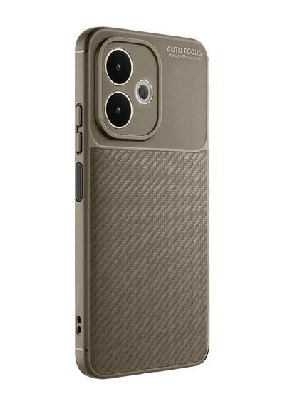 Oppo A5 Pro 4g Kılıf Auto Focus Karbon Kapak - Kahverengi -