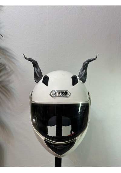 Motor & Motosiklet Bükülmüş Gümüş Boynuz Kask Dış Aksesuarı Diğer