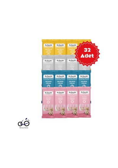Dr. Sacchi Creamy Snack Karışık Sıvı Kedi Ödülü 4x14gr 32 Adet