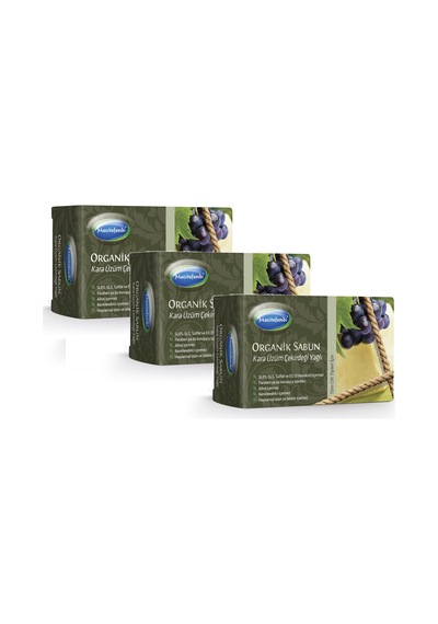 Mecitefendi Organik Kara Üzüm Çekirdeği Yağlı Sabun 3 x 125 G