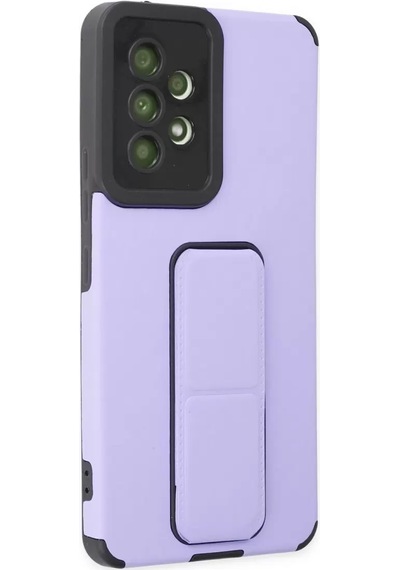 Newface Samsung Galaxy Uyumlu A53 5g Kılıf Mega Standlı Silikon - Lila Diğer
