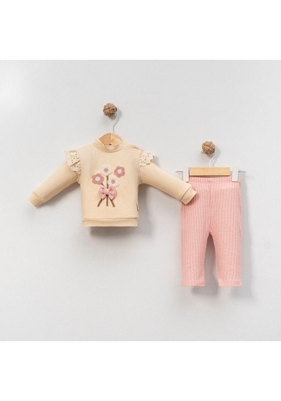 Çakar Bebe 6-18 Aylık Çiçek Süzine 2 Li Takım-8045120 - Pembe Pembe