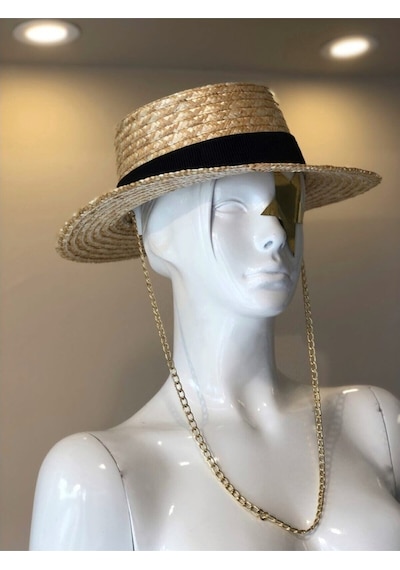 Boıte Straw Hat (Zincirli Hasır Şapka )