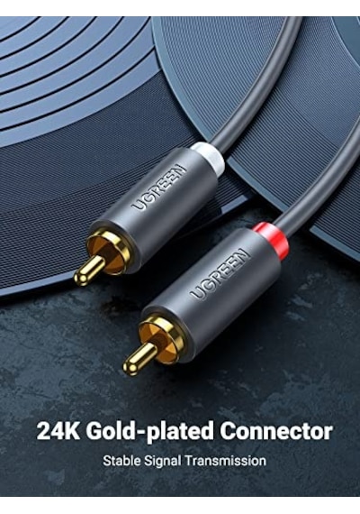 Ugreen 2rca To 2rca Ses Kablosu, 1 Metre, Antrasit