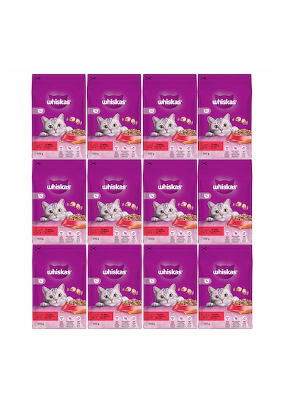 Whiskas Sığır Etli ve Havuçlu Yetişkin Kedi Maması 12 x 300 G