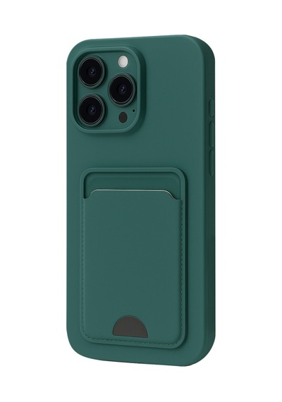 Apple iPhone Uyumlu 16 Pro Max Kılıf Kelvin Kartvizitli Silikon - Koyu Yeşil Bz8683140783204