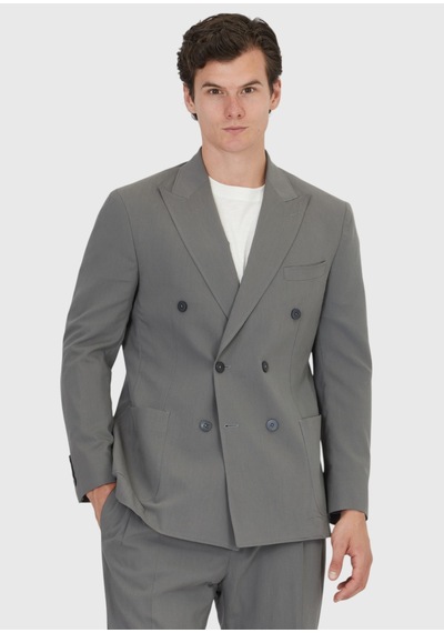 Ramsey Gri Düz Zeroweight Slim Fit Takım Elbise