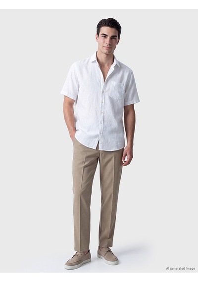 Lcwaıkıkı Classic Beyaz Regular Fit Kanvas Erkek Gömlek