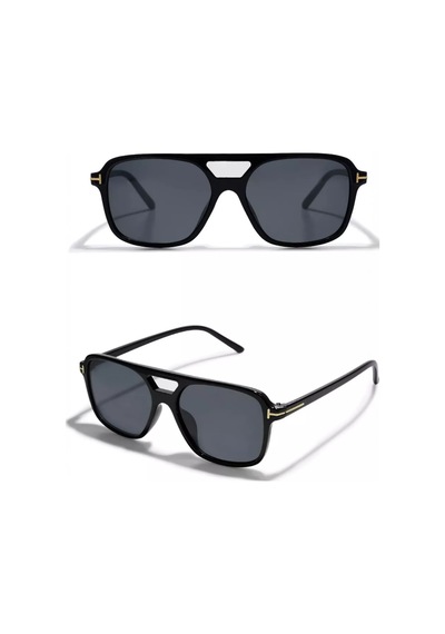 Renkli Cam Uv400 Filtre Korumalı Unisex Güneş Gözlüğü Siyah