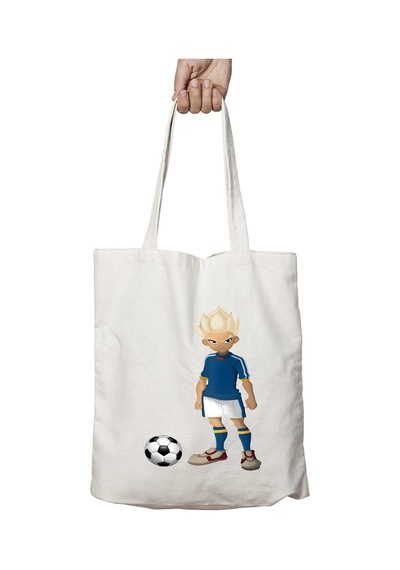 Art Hediye Futbol Oynayan Çocuk İki Tarafı Kalıcı Baskılı Yıkanabilir Çanta Çok Renkli