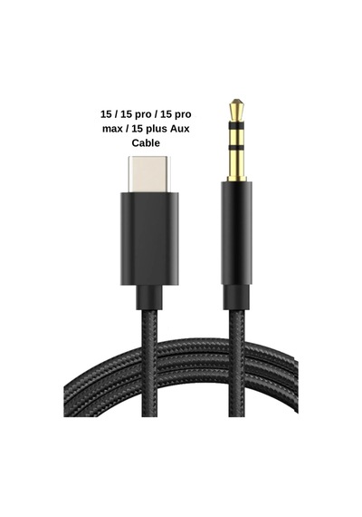 Apple Uyumlu iPhone 16 16 Pro 16 Pro Max 16 Plus 15 15 Pro 15 Pro Max 15 Plus Aux Kablo Type C Örgü Hasır Kablo