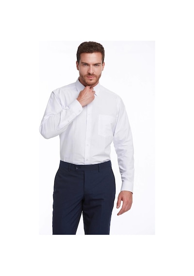 Dormen Classics Regular Fit Geniş Kesim Klasik Yaka Cepli Erkek Gömlek Beyaz