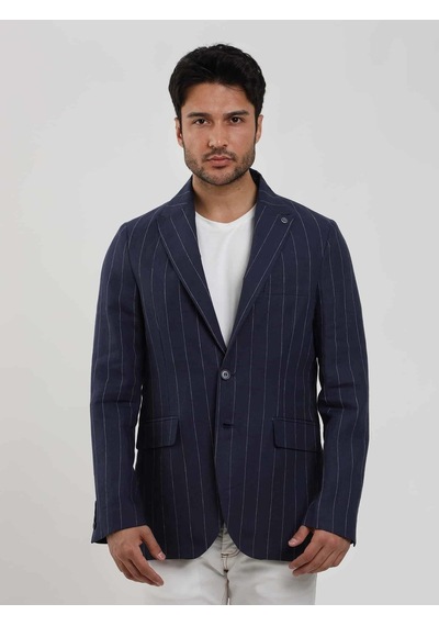 Dufy Lacivert Erkek Regular Fit Çizgili Sivri Yaka Keten Ceket - 104439-lacivert Lacivert Dufy Lacivert Erkek Regular Fit Çizgili Sivri Yaka Keten Ceket - 104439-lacivert Lacivert