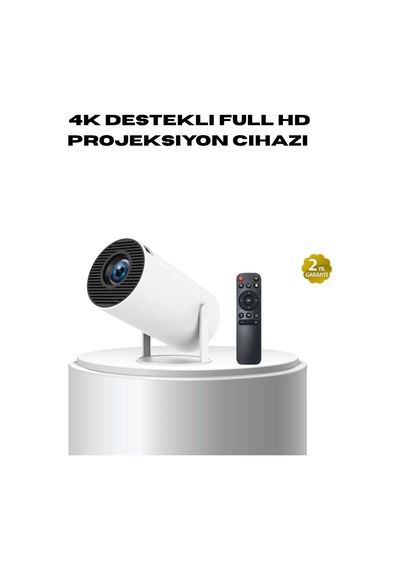 4k Destekli Full Hd Projeksiyon Cihazı - 130 İnç Geniş Ekran, Wifi Ve Hdmı Bağlantılı
