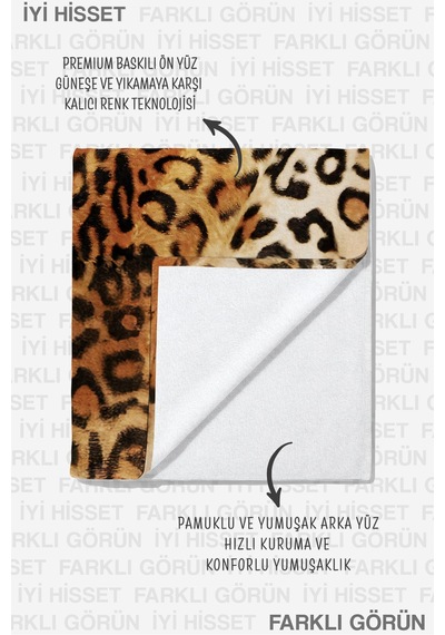 Leopar Yıldız Plaj Havlusu - Bohem Kırmızı Kahverengi Havuz Deniz Hızlı Kuruyan Mikrofiber Havlu Sakin Porselen