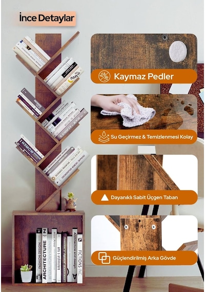 6 Katlı Kitaplık Depolama Dolaplı, Dar Ve Uzun Ağaç Kitaplık Modern Rustik Kahverengi Kitap Düzenleyici Beyaz 6 Katlı Kitaplık Depolama Dolaplı, Dar Ve Uzun Ağaç Kitaplık Modern Rustik Kahverengi Kitap Düzenleyici Beyaz
