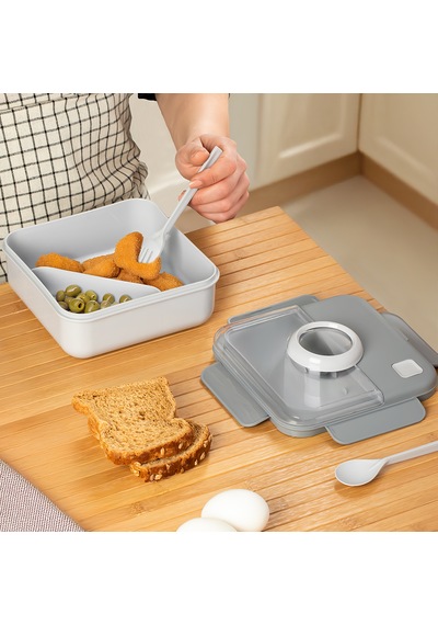 Porsima L-00927 Kaşık Çatallı Lunch Box Sefer Tası Saklma Kabı
